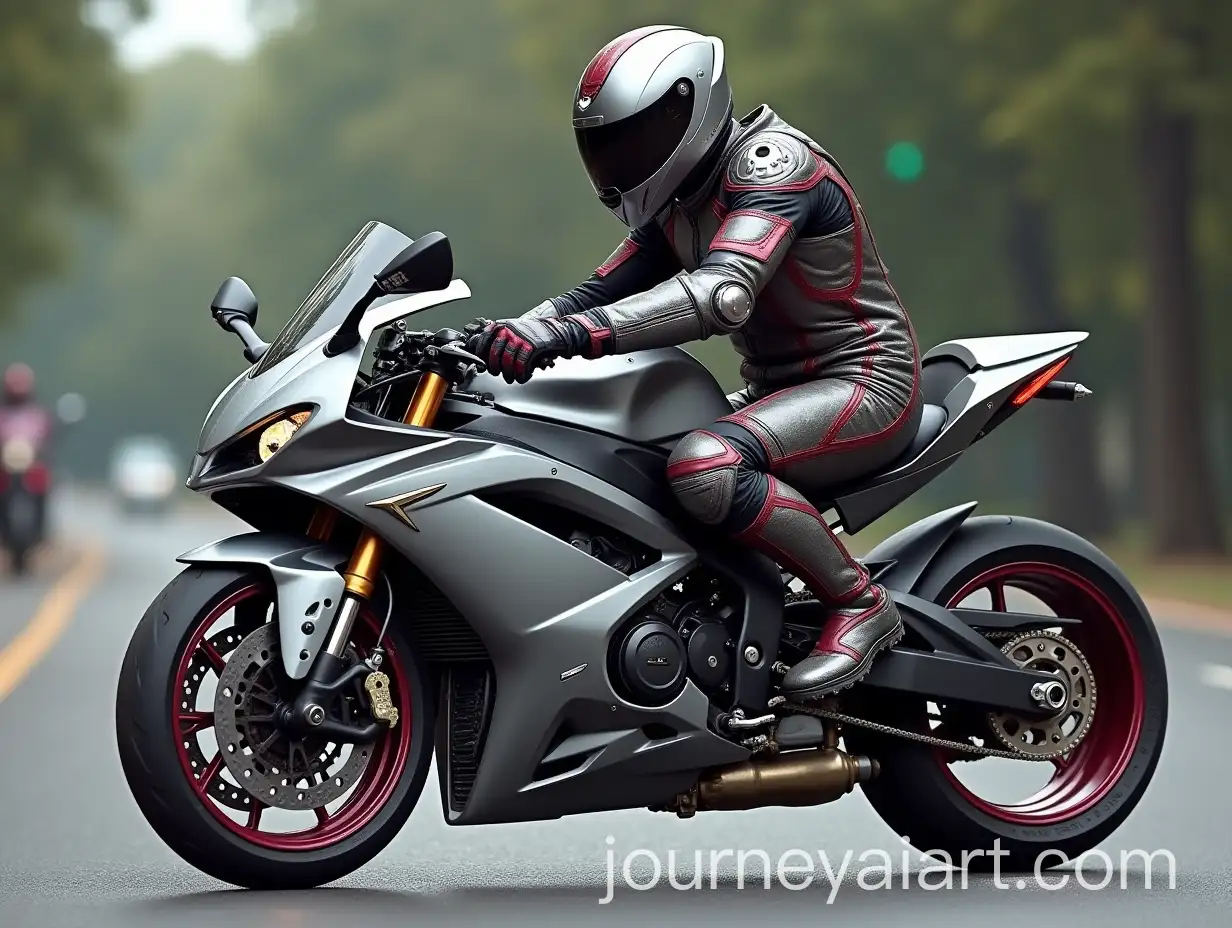 Cyberpunk-Leather-Motorcycle-Riding-Suit-with-Silver-and-Burgundy-Accents
