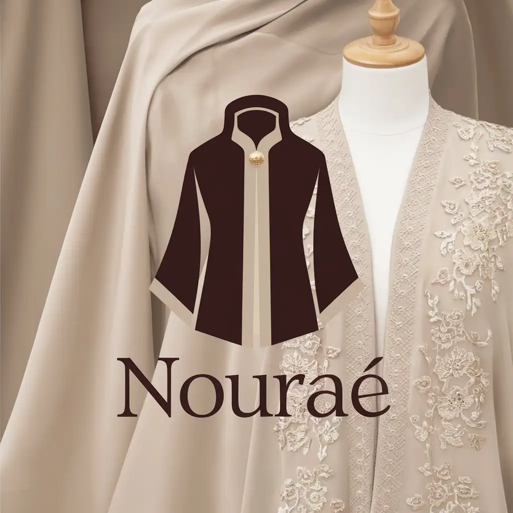 LOGO Design for Noura Traditional Elegant Abaya Clothing Store with Vector Design