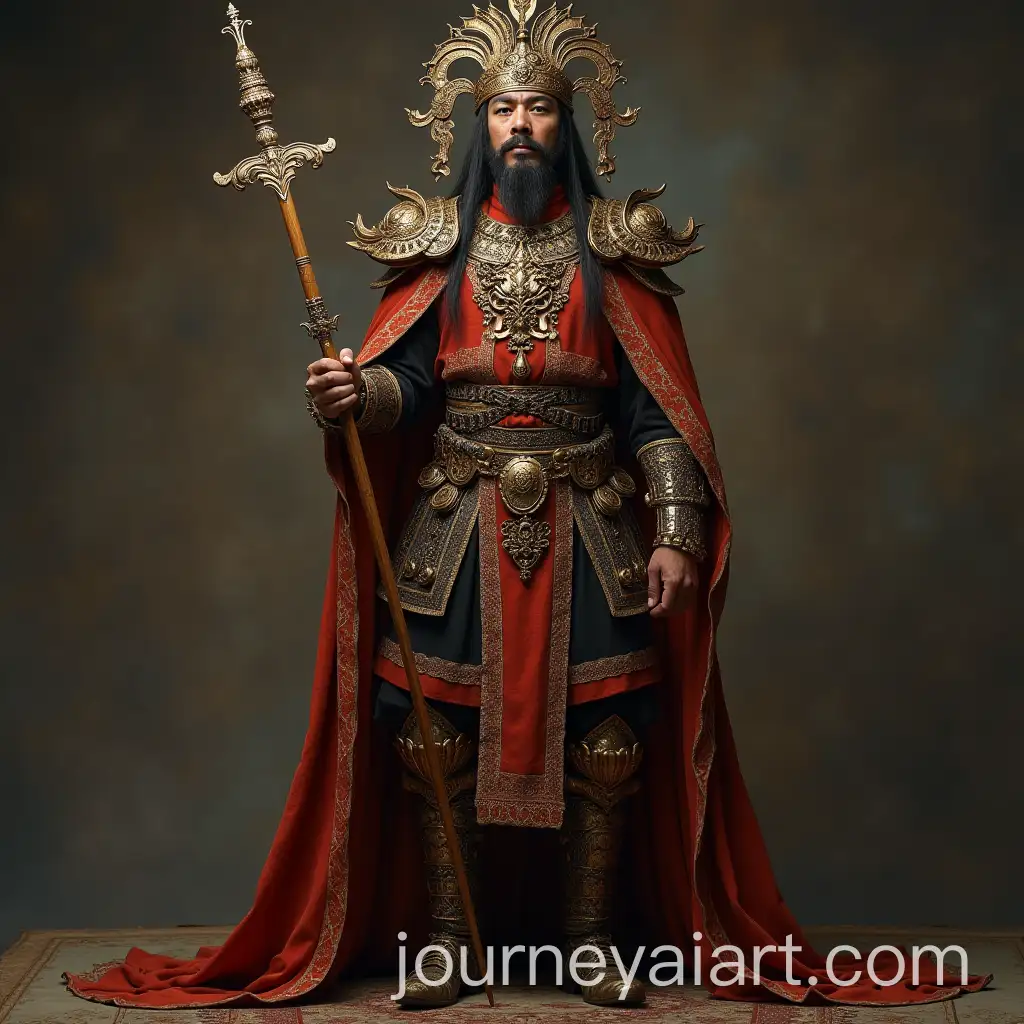 Majapahit-King-with-Mustache-in-Full-Body-Portrait