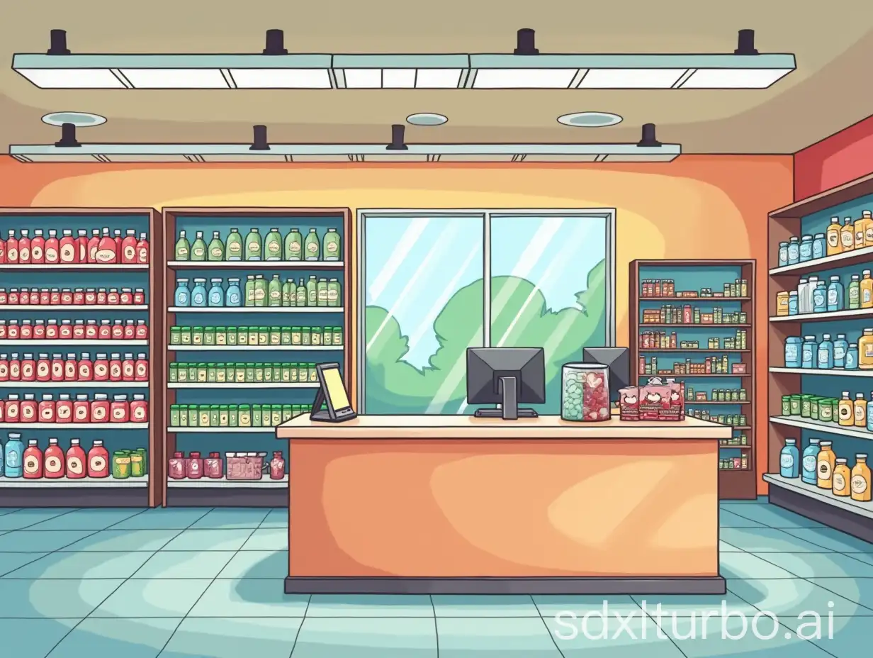 Inside-a-Stylized-Supermarket-Behind-the-Counter