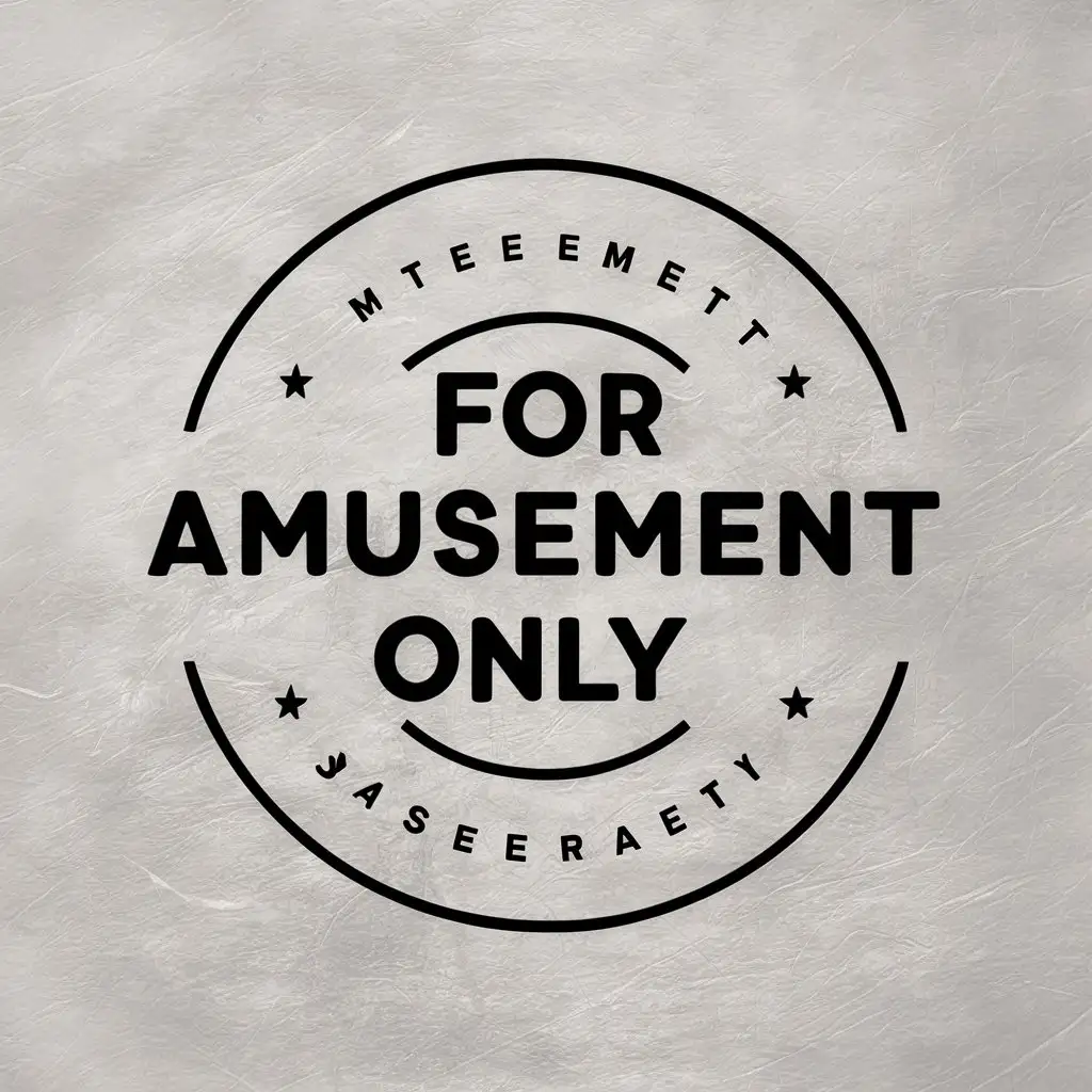 a vector logo design,with the text "For Amusement only", main symbol:For Amusement only,Moderate,clear background