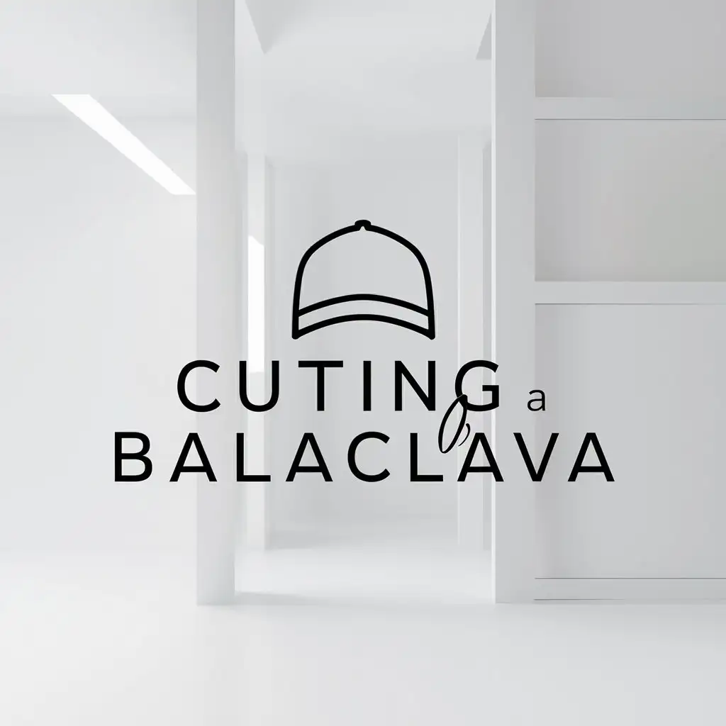 a logo design,with the text "cutting a balaclava", main symbol:cap,Minimalistic,clear background