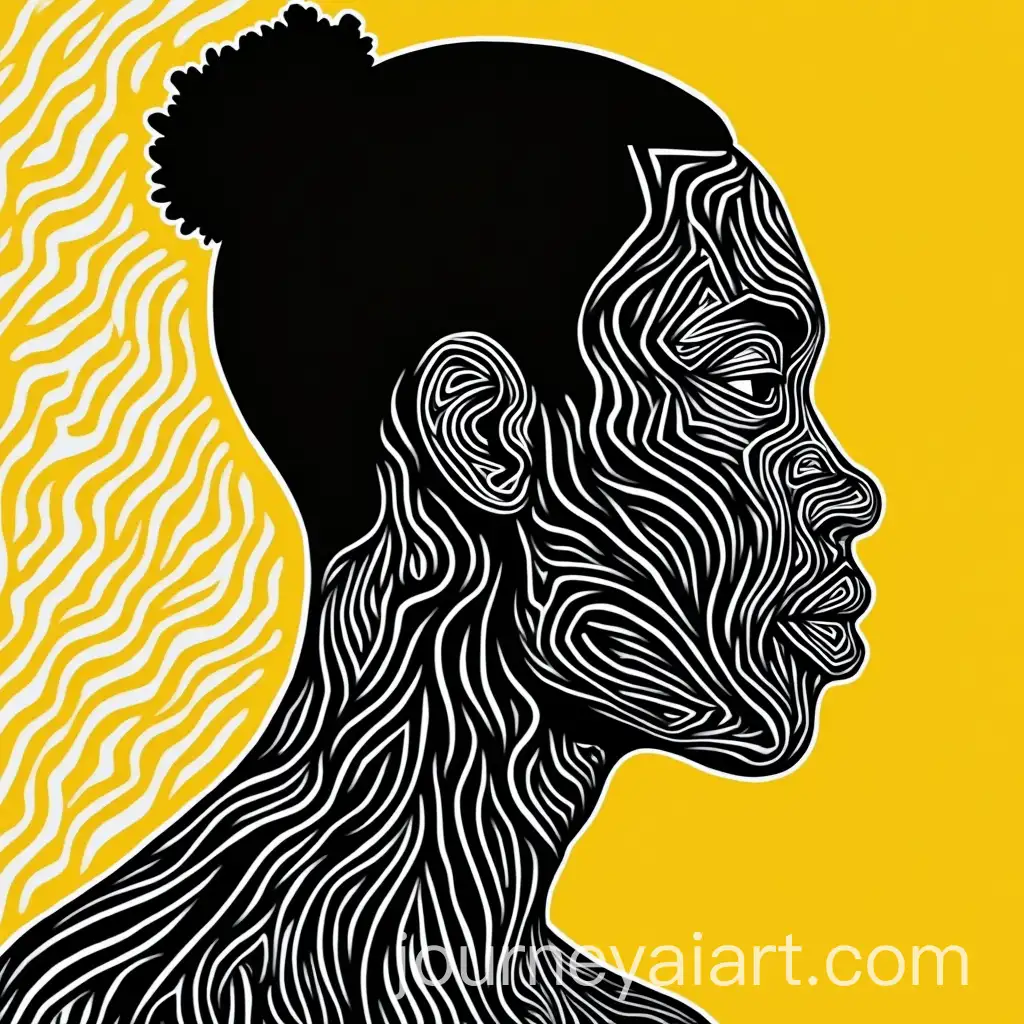 Portrait-of-a-Black-Man-in-AfricanInspired-Feminist-Art-with-Intricate-Monochromatic-Designs