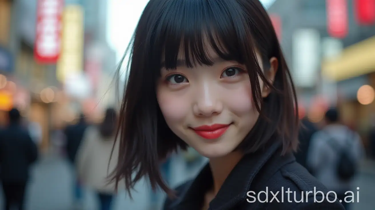 Happy-Shinjuku-Girl-Portrait-with-Edge-Darkening-Effect