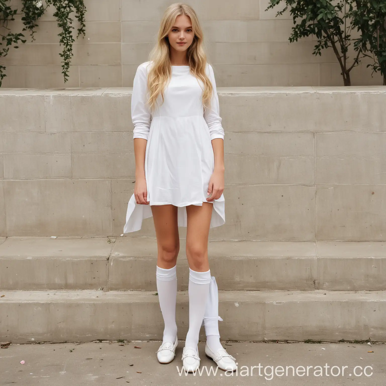 Young-Girl-in-a-White-Wedding-Dress-with-Accessories