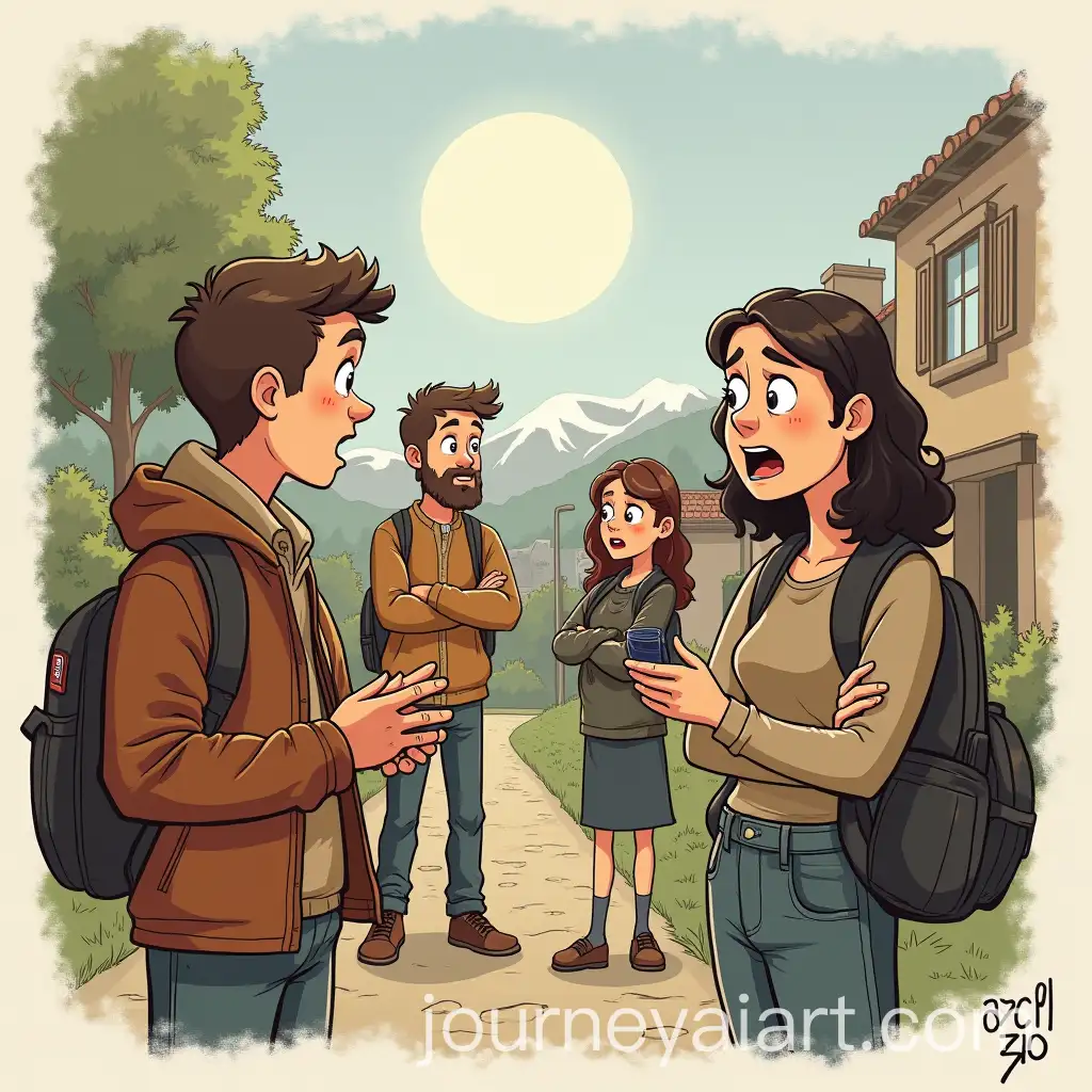 Local-People-in-a-Town-Discussing-with-Scared-Expressions