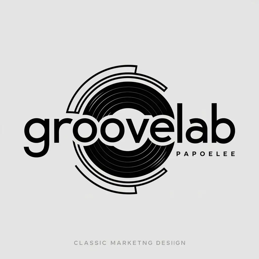 LOGO-Design-for-GrooveLab-Vinyl-Record-with-Moderate-Style-for-Music-Industry