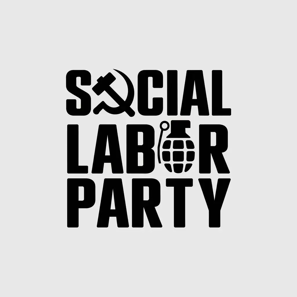 LOGO Design For Social Labor Party Communism Symbol with Moderate Grenade on Clear Background