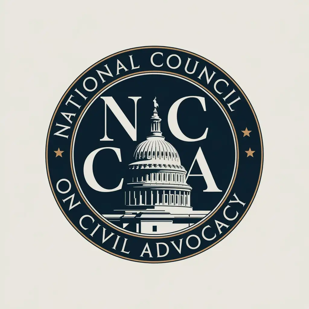 LOGO Design For National Council on Civil Advocacy US Congress Background with Dome and Serif Letters