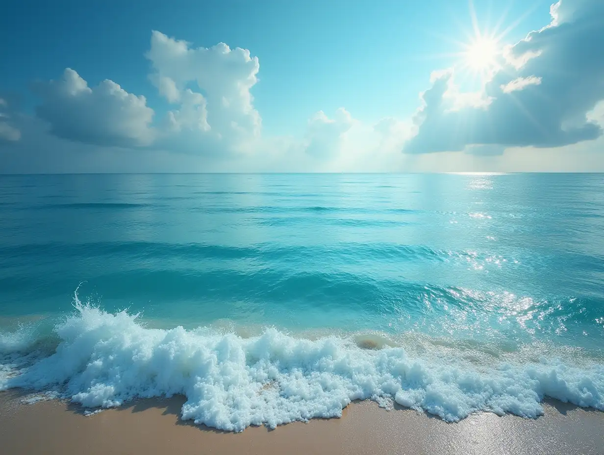 A picture of a very beautiful sea with music