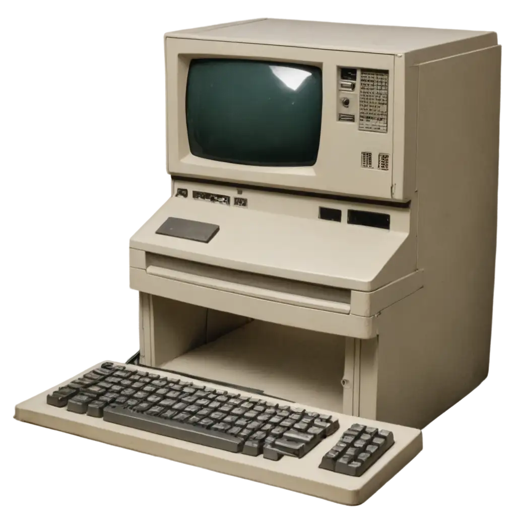 Old-Computer-PNG-Image-Retro-Technology-Illustration