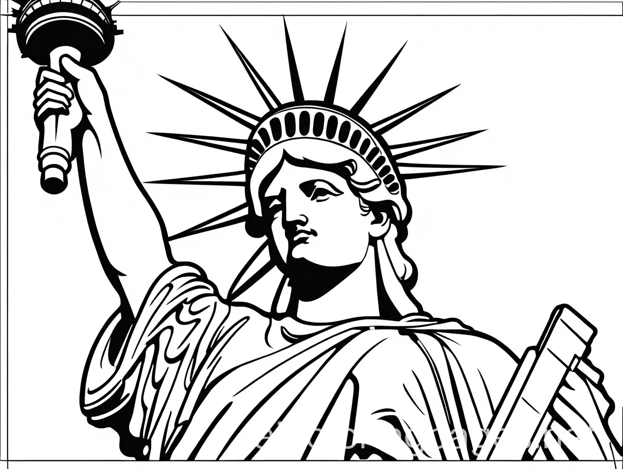 Coloring-Page-of-Statue-of-Liberty-for-Kids