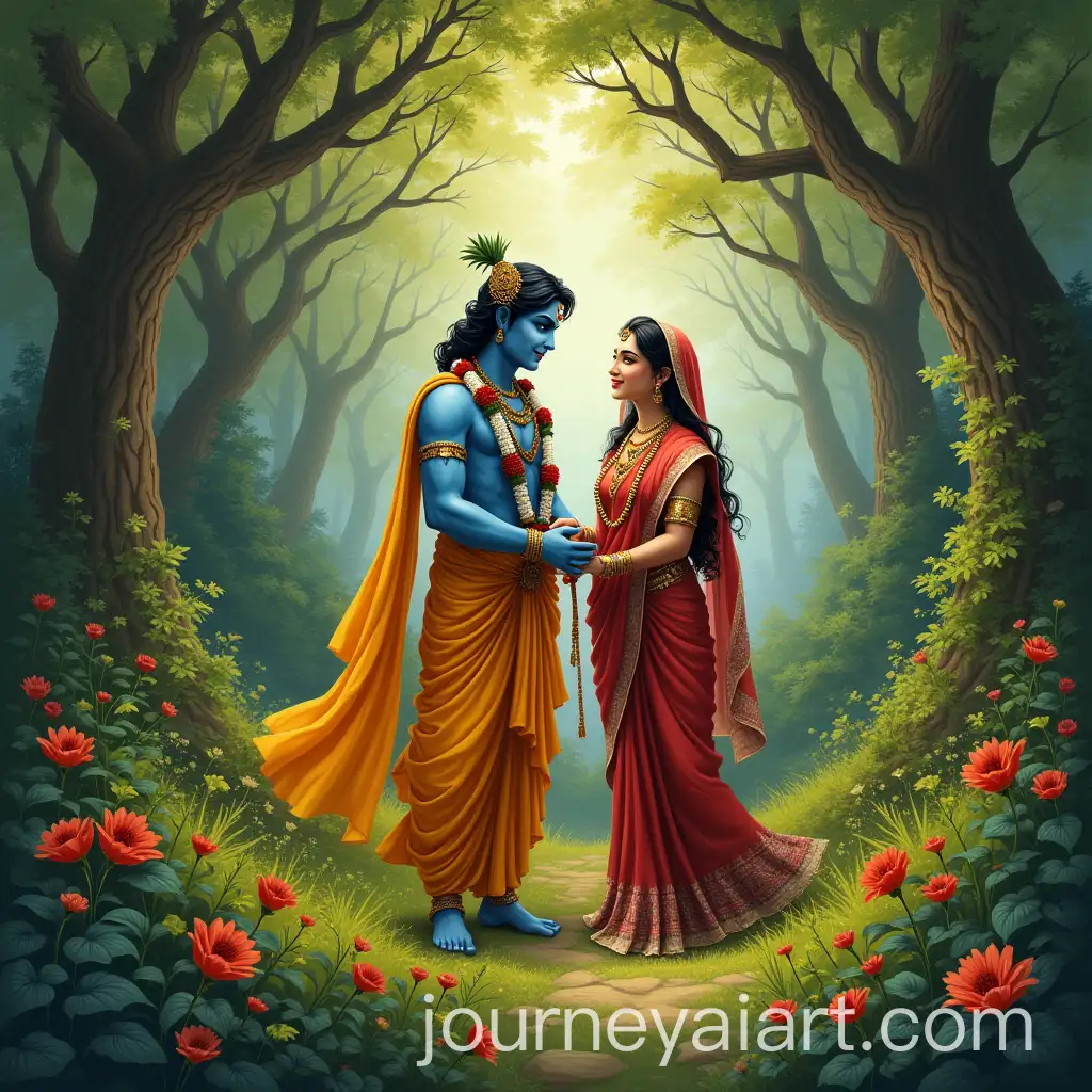 Lord-Krishna-and-Radha-in-a-Lush-Natural-Setting