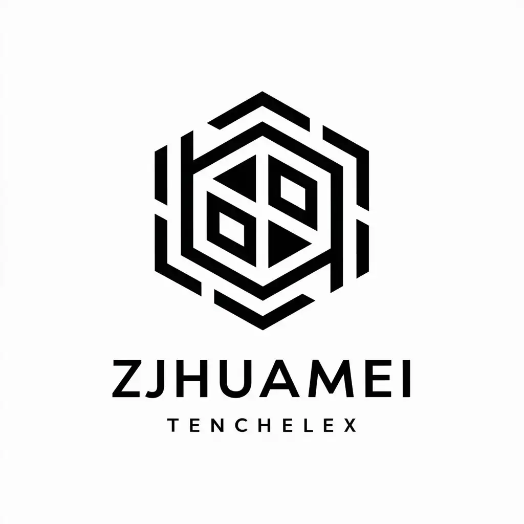 a vector logo design,with the text "zjhuamei", main symbol:zjhuamei,complex,be used in Technology industry,clear background