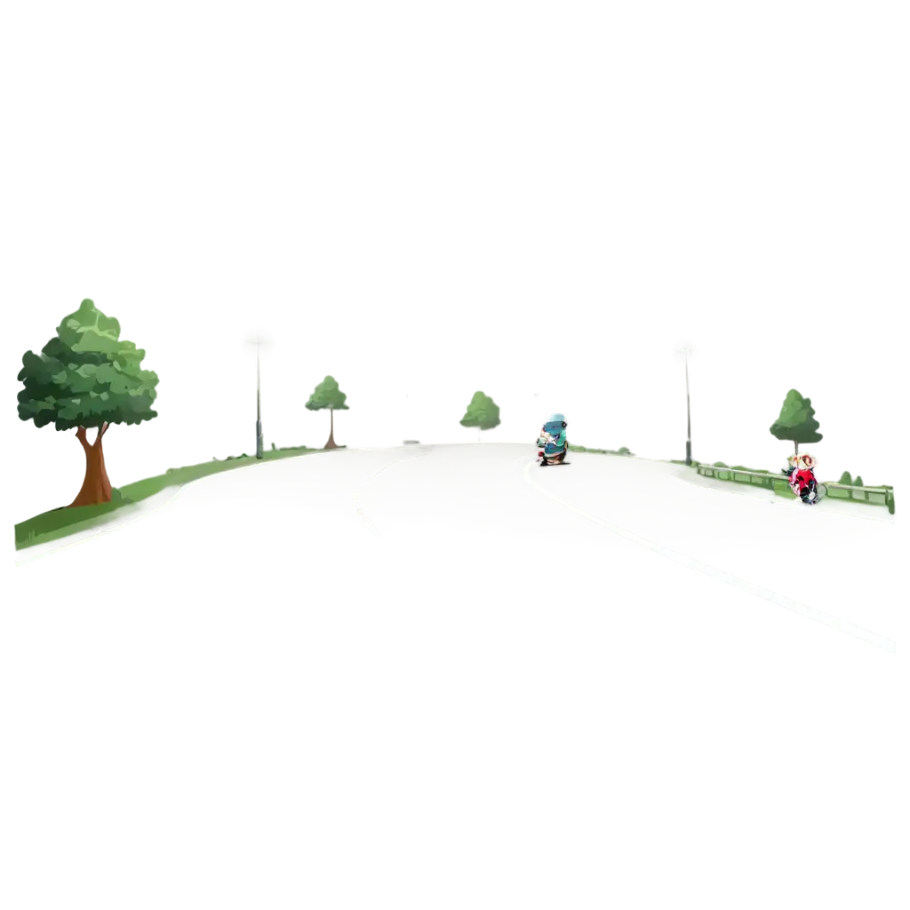 Nighttime-Blank-Road-with-Cartoon-Characters-Seated-PNG-Image-for-Versatile-Use