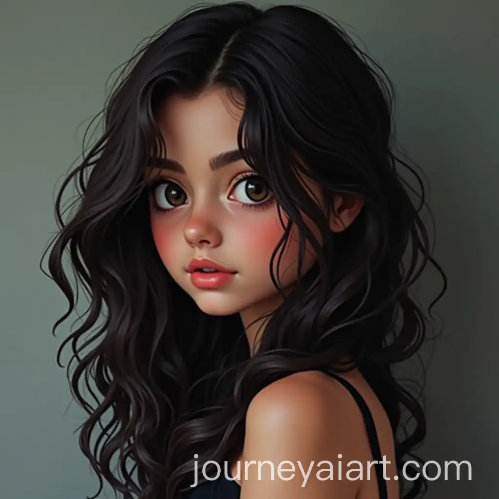 Young-Girl-with-Dark-Hair-in-Artistic-Composition