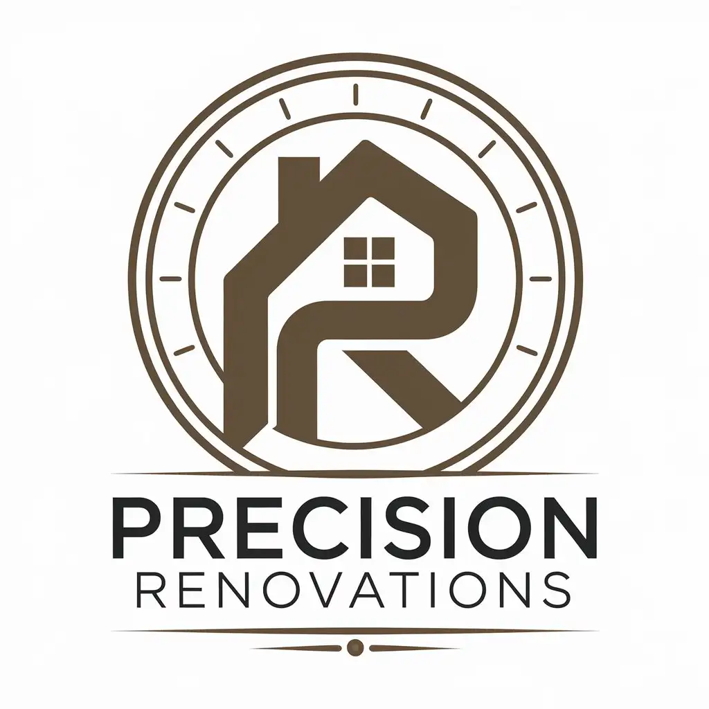 LOGO Design for Precision Renovations Vector Design with Remodeling Project Management Theme for Construction Industry