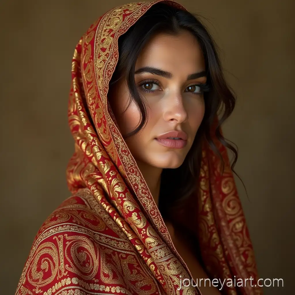 Arab-Woman-with-Gold-HandkerchiefArab-woman-with-gold-handkerchief-Featuring-Traditional-Arab-Motifs