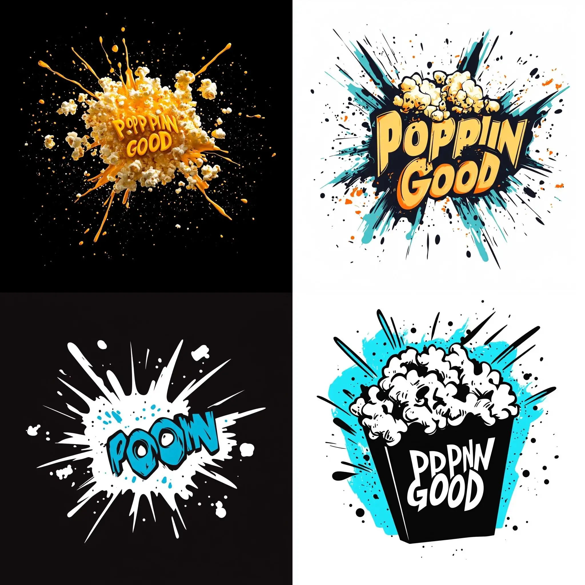 Poppin-Good-Popcorn-Brand-Logo-Abstract-Popcorn-Explosion-Design