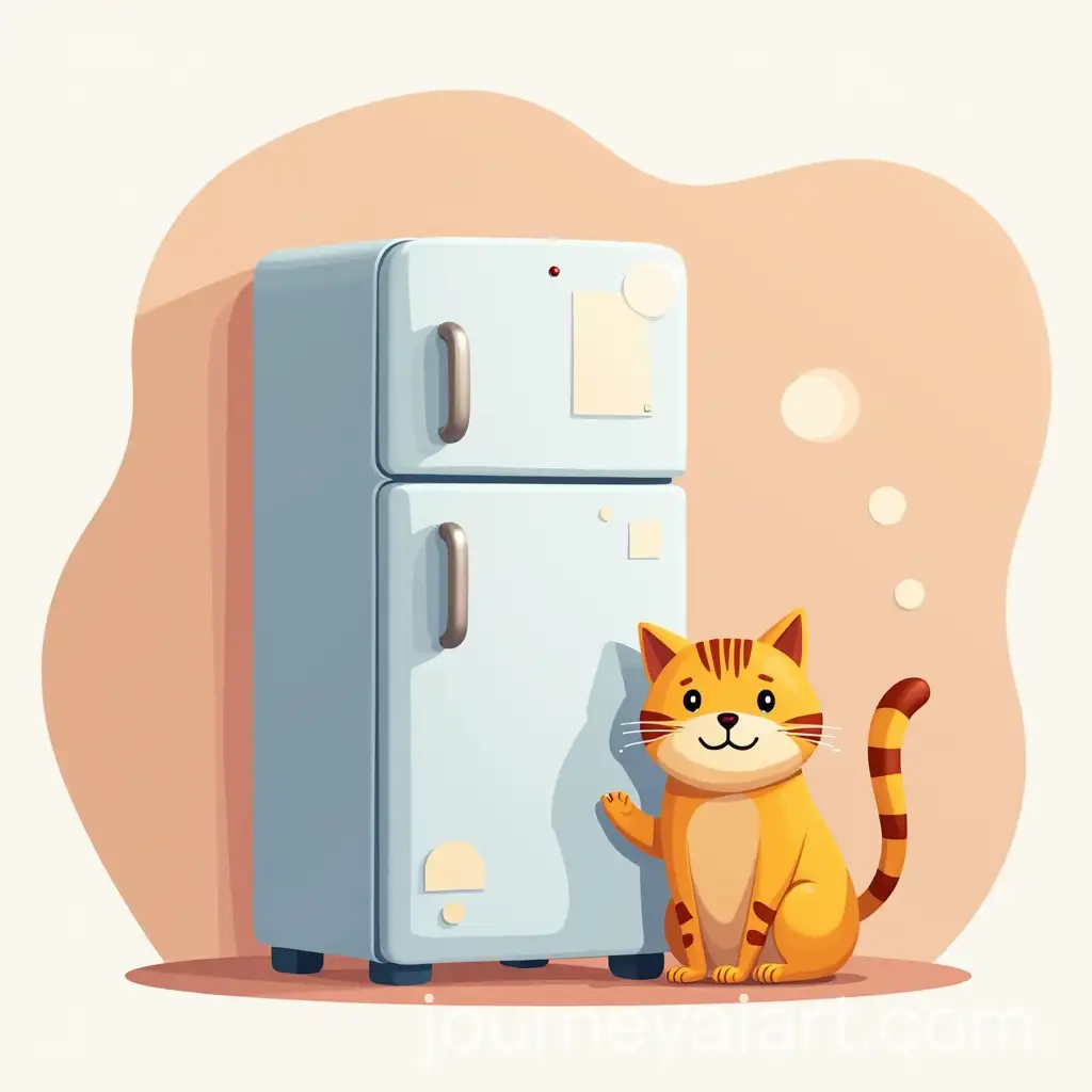 Whimsical-Cat-Peering-into-a-Colorful-Fridge