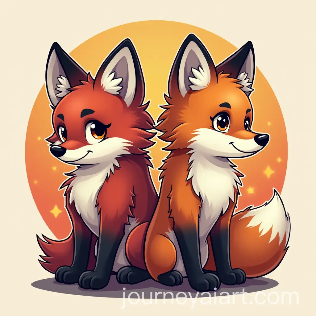 Furry-Telegram-ChannelFurry-Logo-Design-Expansion-Logo-Featuring-Jackal-and-Fox-in-Realistic-Style