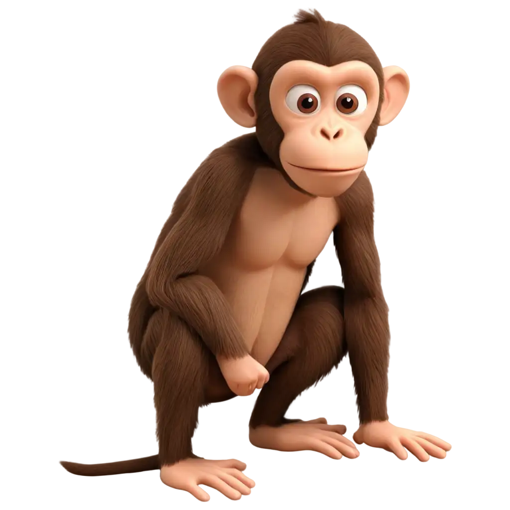 Cartoon-Monkey-Sitting-PNG-HighQuality-Image-for-Versatile-Use