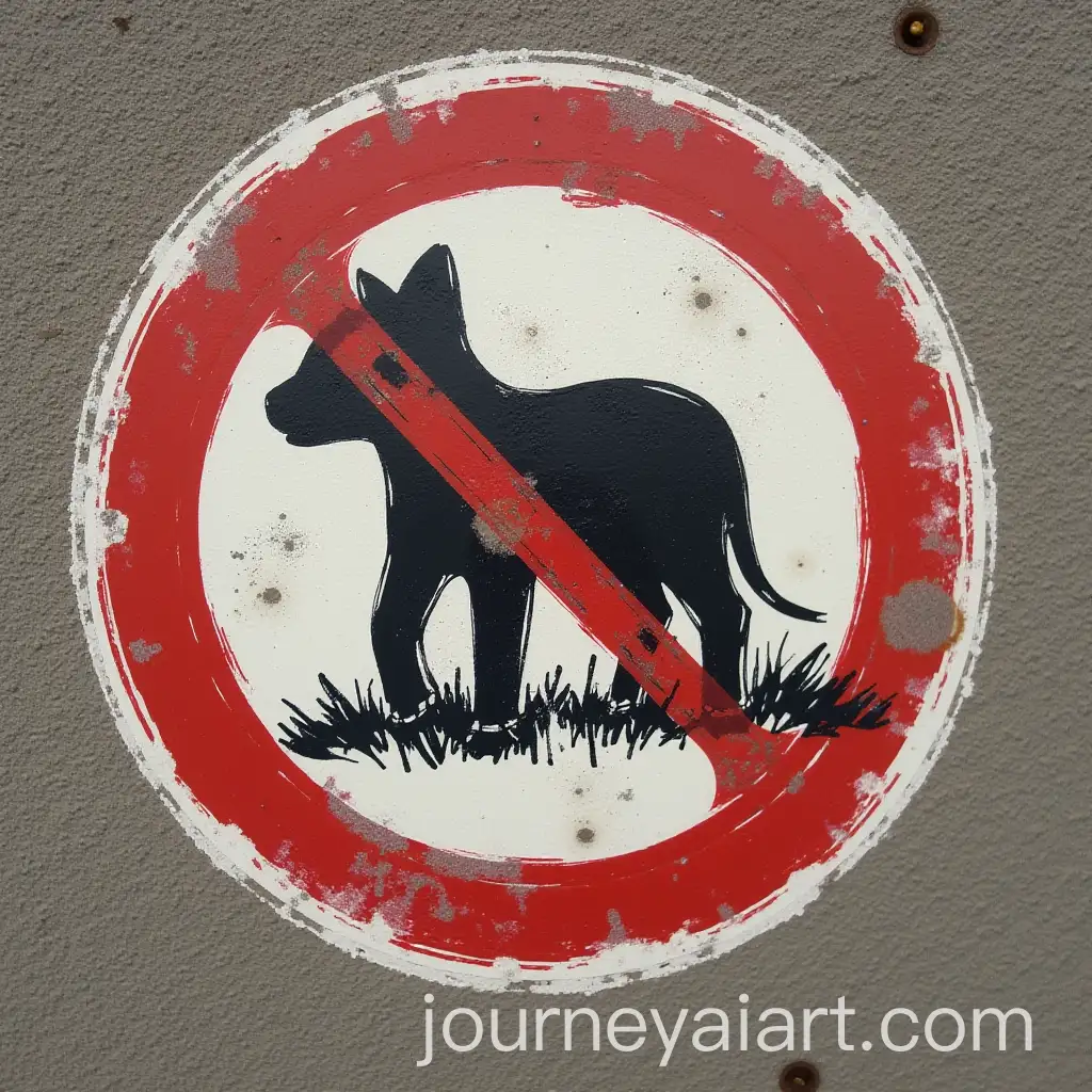 Graffiti-Art-of-Animal-on-Illegal-Road-Sign