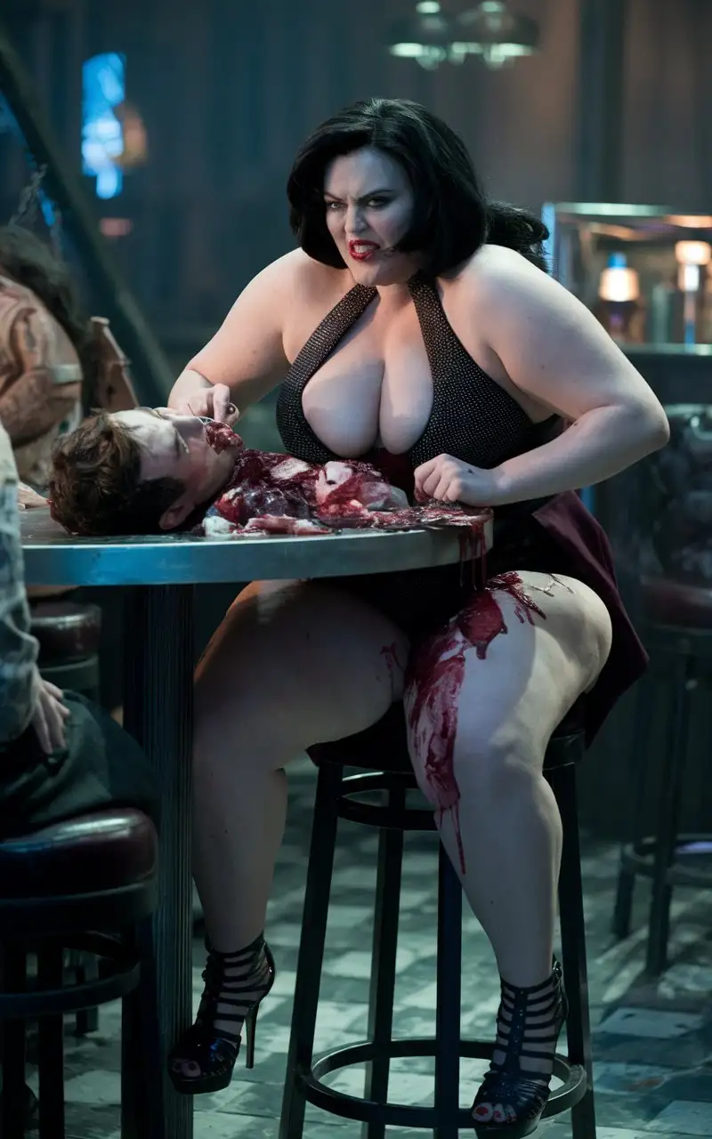 Chubby-Vampire-Enjoying-a-Grisly-Feast-at-a-Monster-Bar