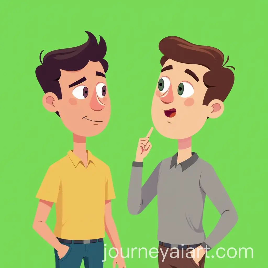 Curious-Cartoon-Men-with-Green-Background