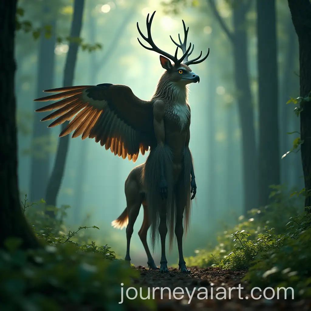 Mystical-Shapeshifter-Witch-Transforming-in-a-Vibrant-Forest