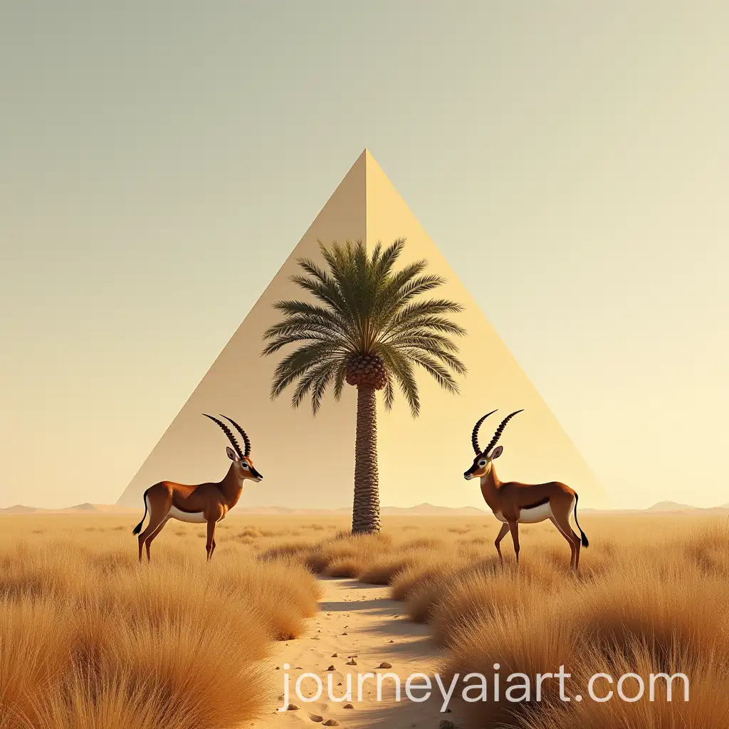 Triangle-of-Yafanan-with-Palm-Tree-Surrounded-by-Gazelles