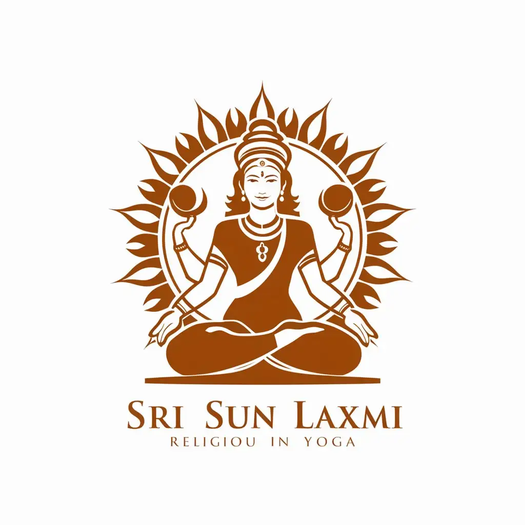 LOGO Design For SRI SUN LAXMI Vector Logo with Goddess Lakshmi in Yoga Pose