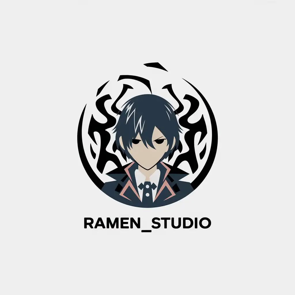 LOGO Design for RamenStudio Anime Style Dark Fancy with Clear Background