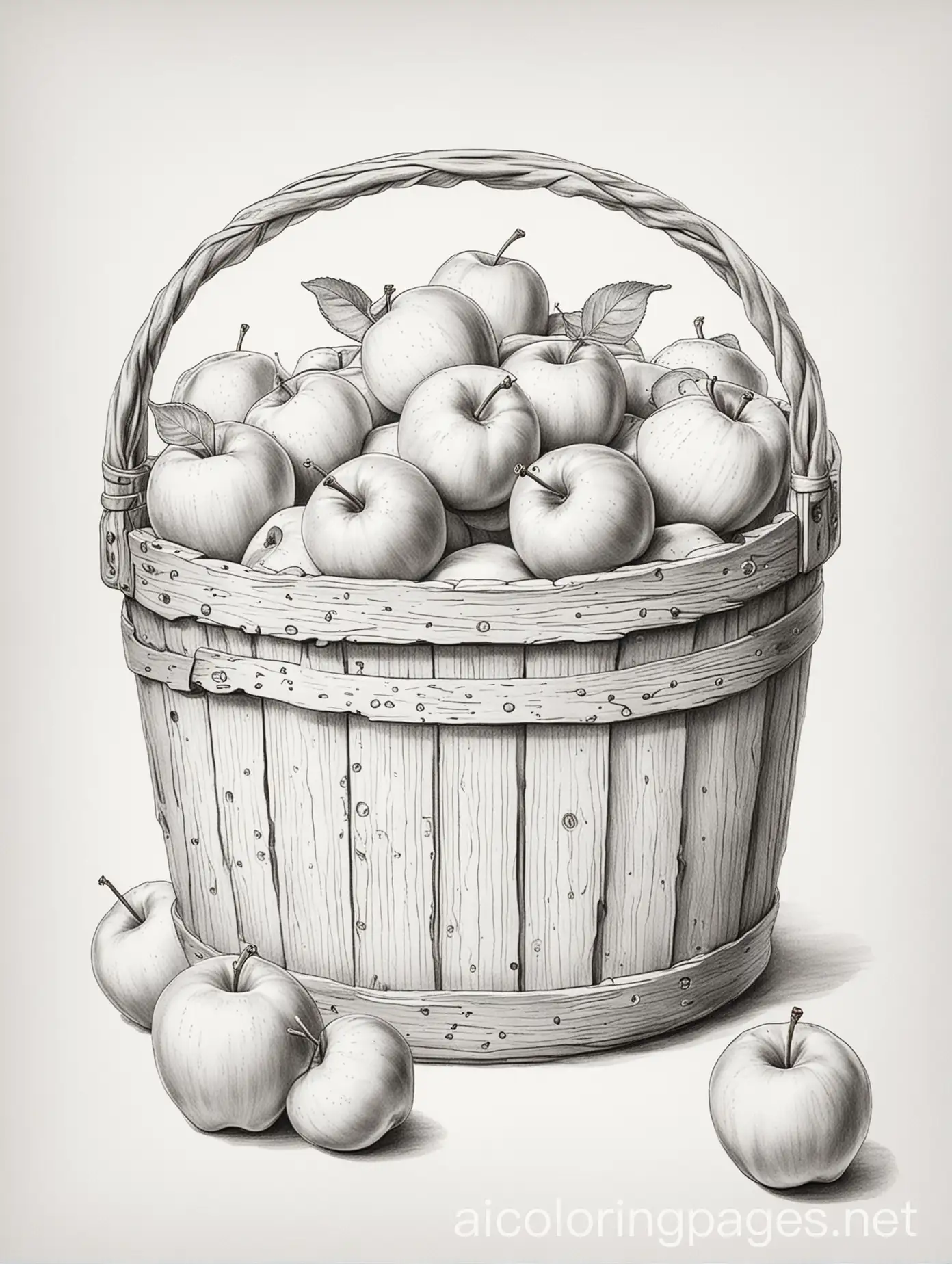 Simple-Line-Drawing-of-a-Bushel-Basket-of-Apples-for-Kids