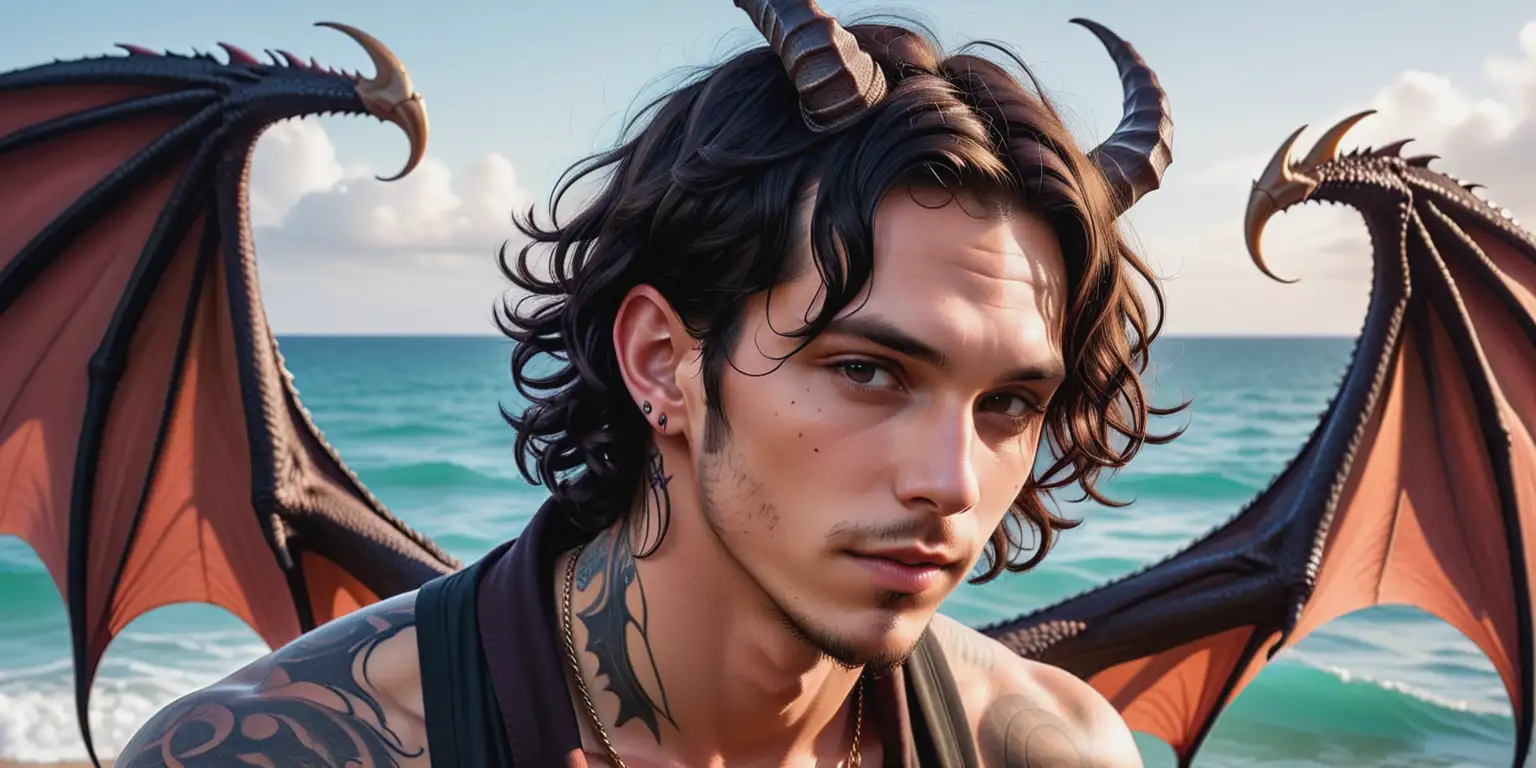 Handsome Incubus with Dragon Wings in Shipwreck Clothing