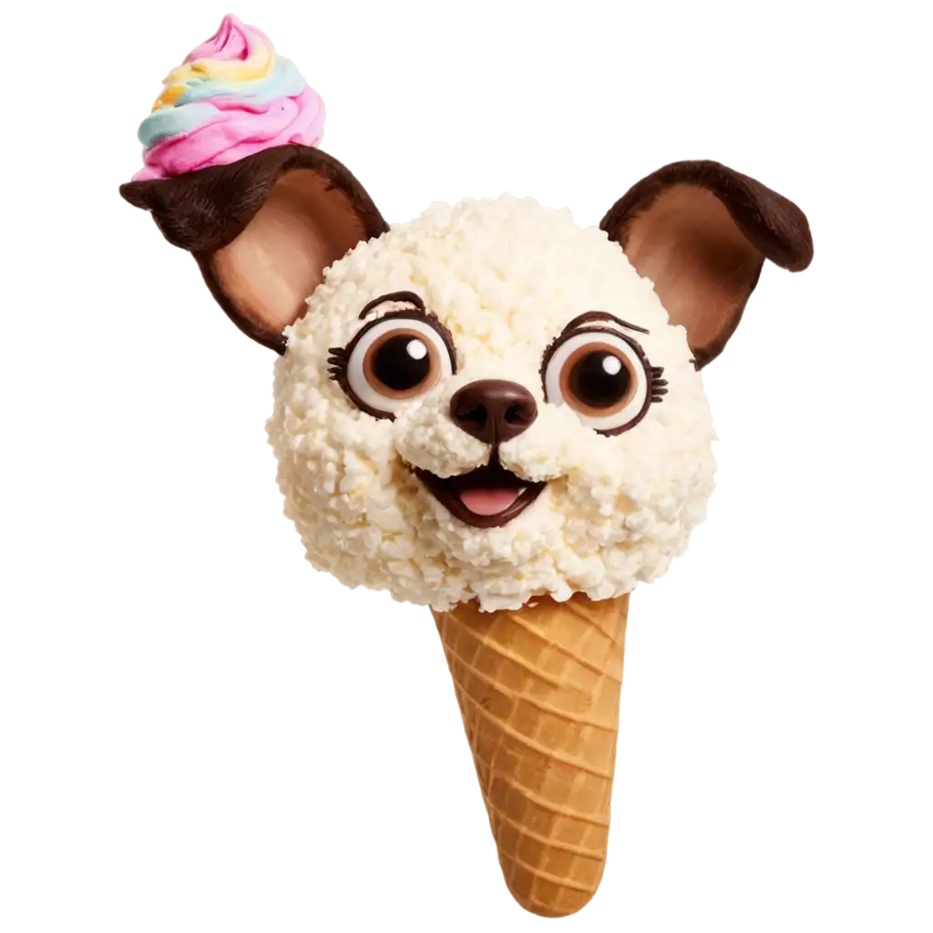 Adorable-Dog-with-Ice-Cream-PNG-Perfect-for-Creative-Projects-and-HighQuality-Designs