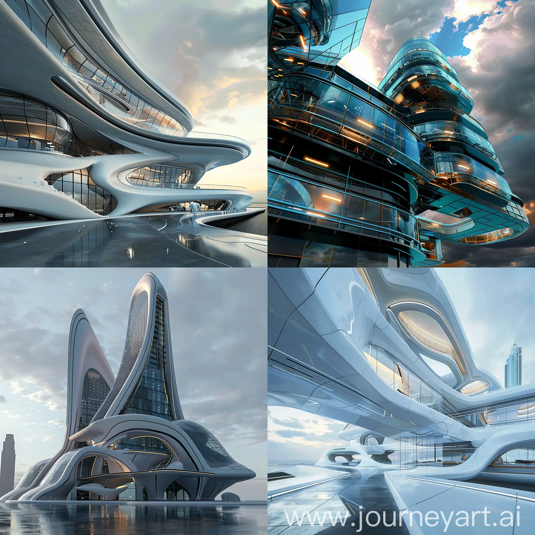 Futuristic-Business-Building-Construction-in-Abstract-Style