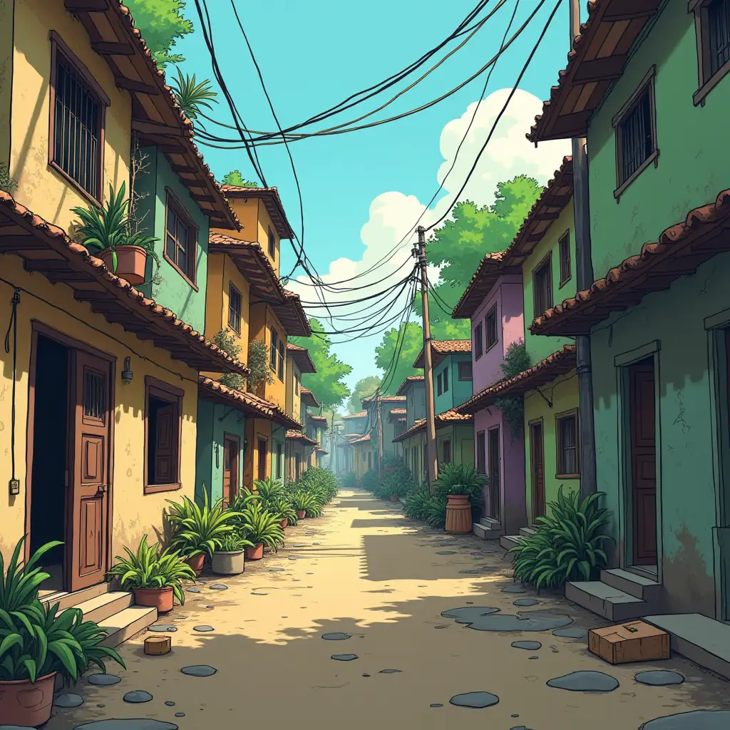 Indian-Slum-in-HandDrawn-2D-SideScroller-Art-Style-Inspired-by-Studio-Ghibli