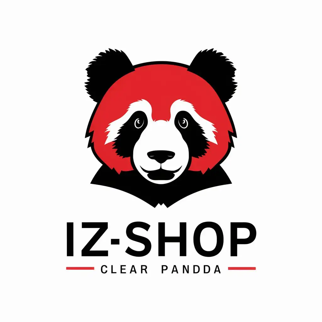 a vector logo design,with the text "izshop", main symbol:clothes,red panda,Moderate,clear background