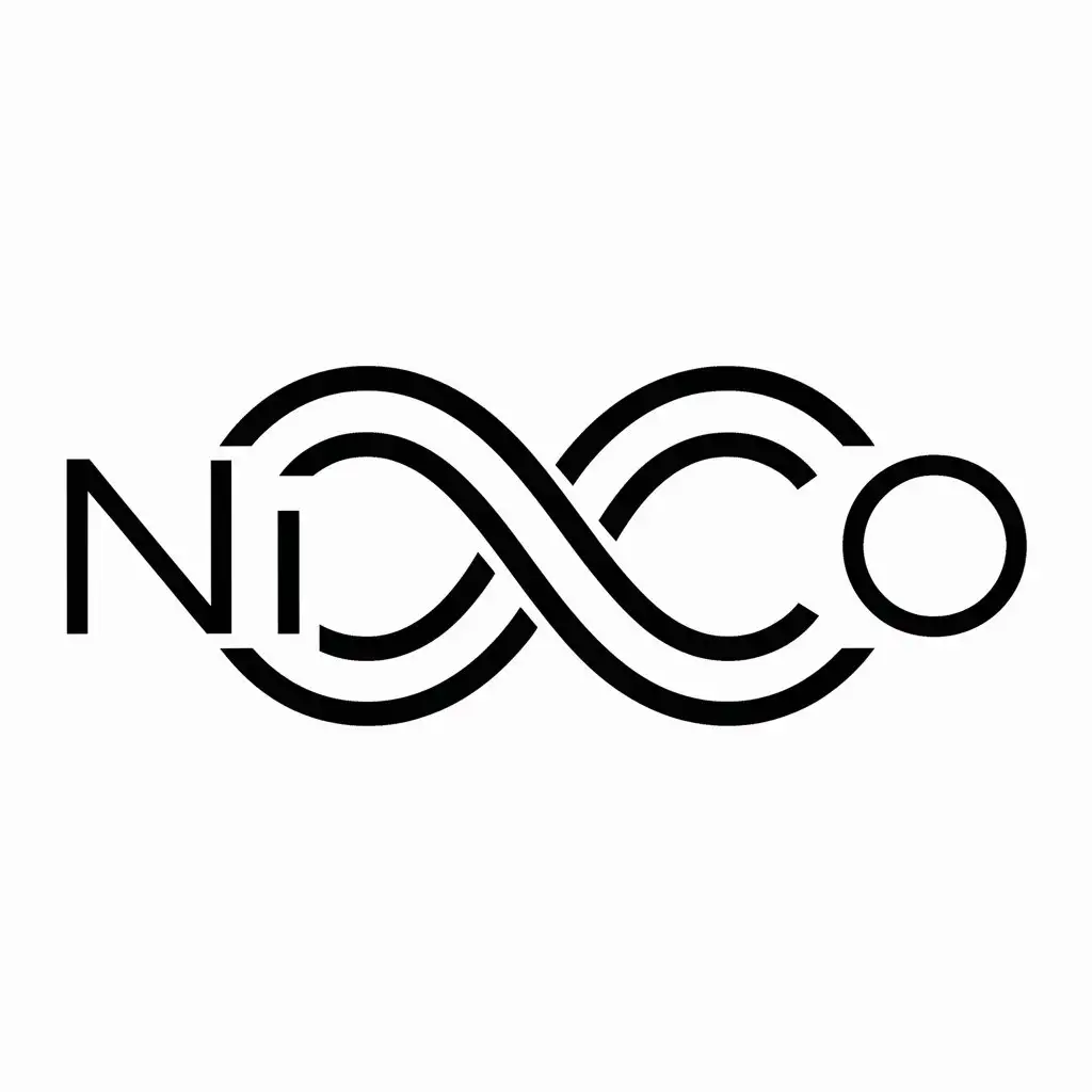 a logo design,with the text "Nico", main symbol:Infinity symbol,complex,be used in Technology industry,clear background