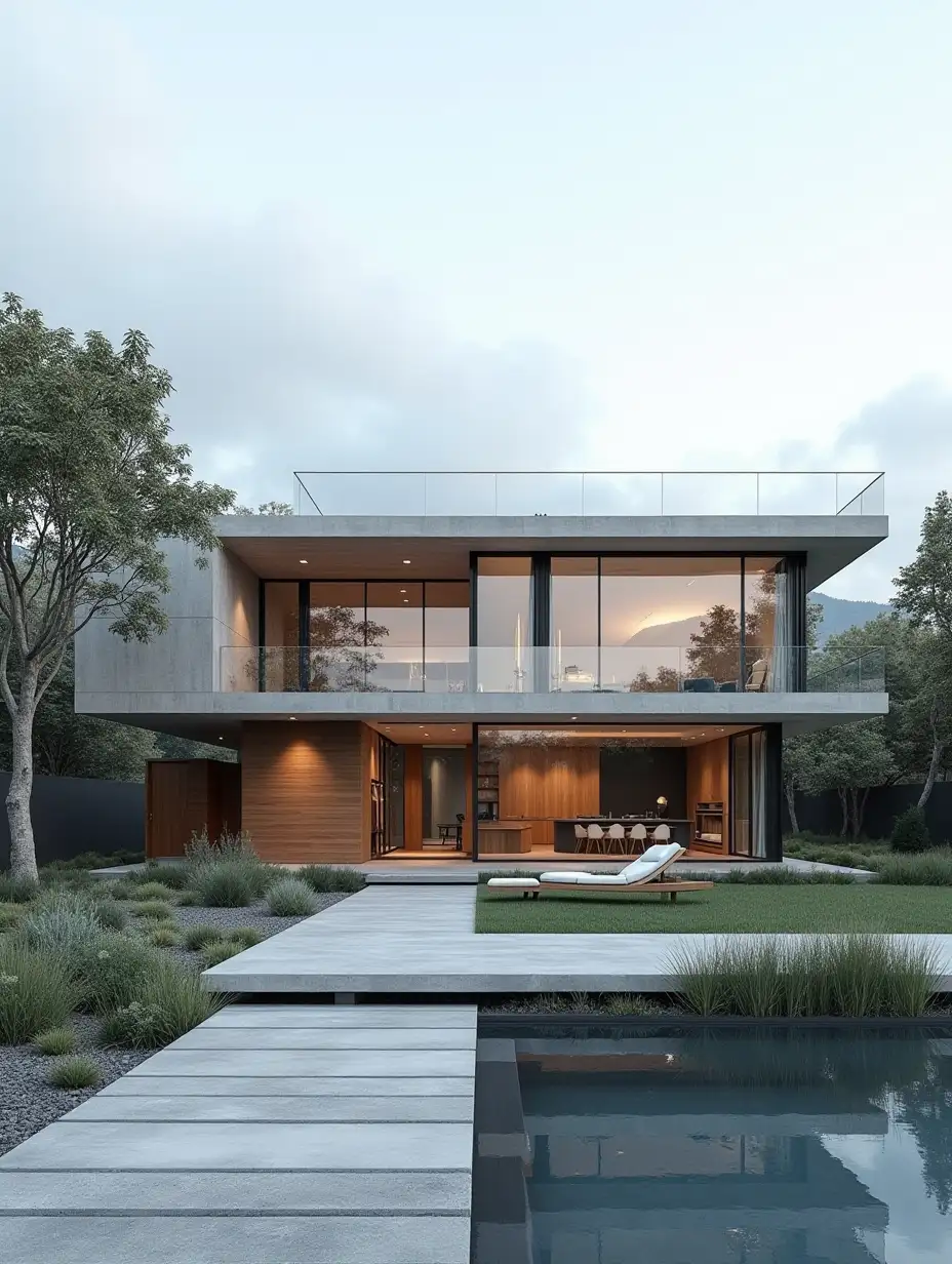 Modern-MinimalAI-Image-Prompt-Expansionist-Private-House-with-Extensive-Glass-Windows