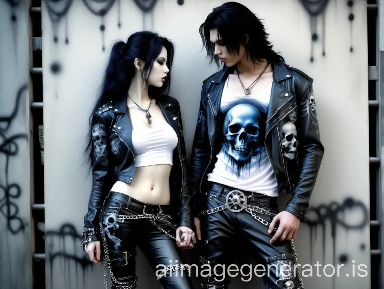 Edgy-Urban-Art-Woman-and-Young-Men-in-Gothic-Fashion