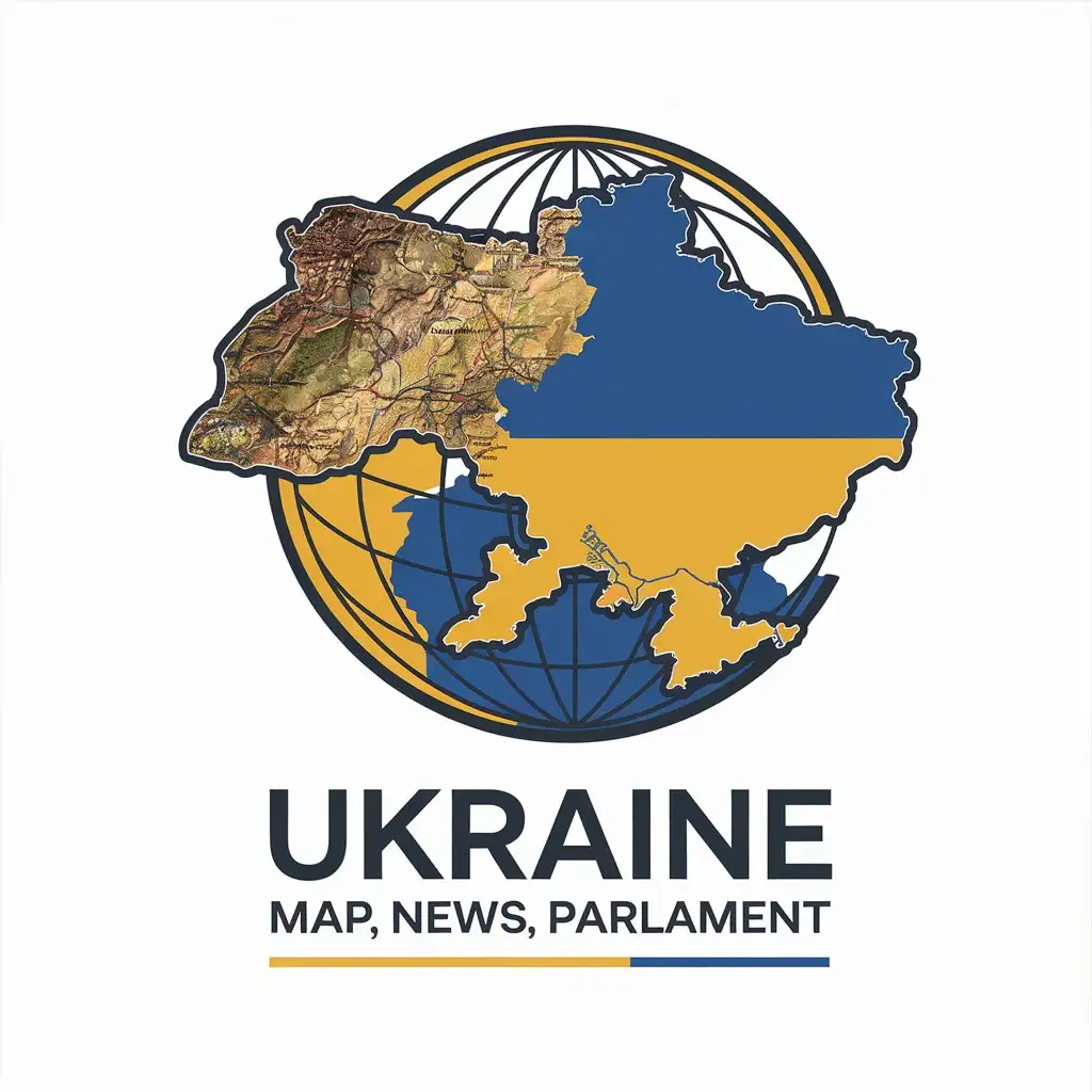 LOGO Design for Ukraine Map News Parlament Vector Design with PNN Symbol and Clear Background