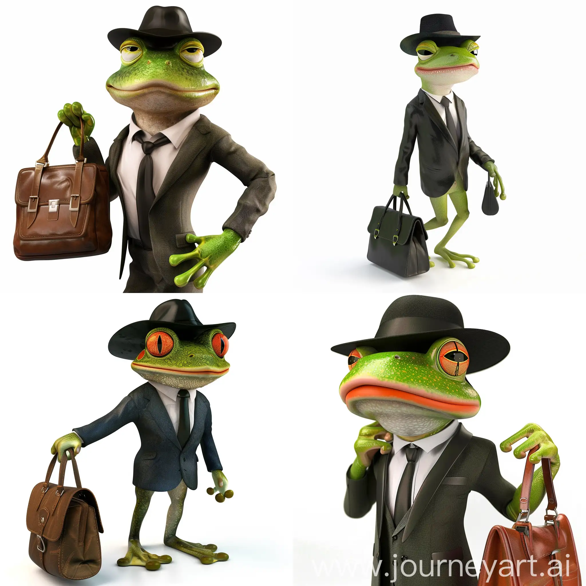 Green-Frog-Businessman-Holding-Briefcase-in-Black-Hat