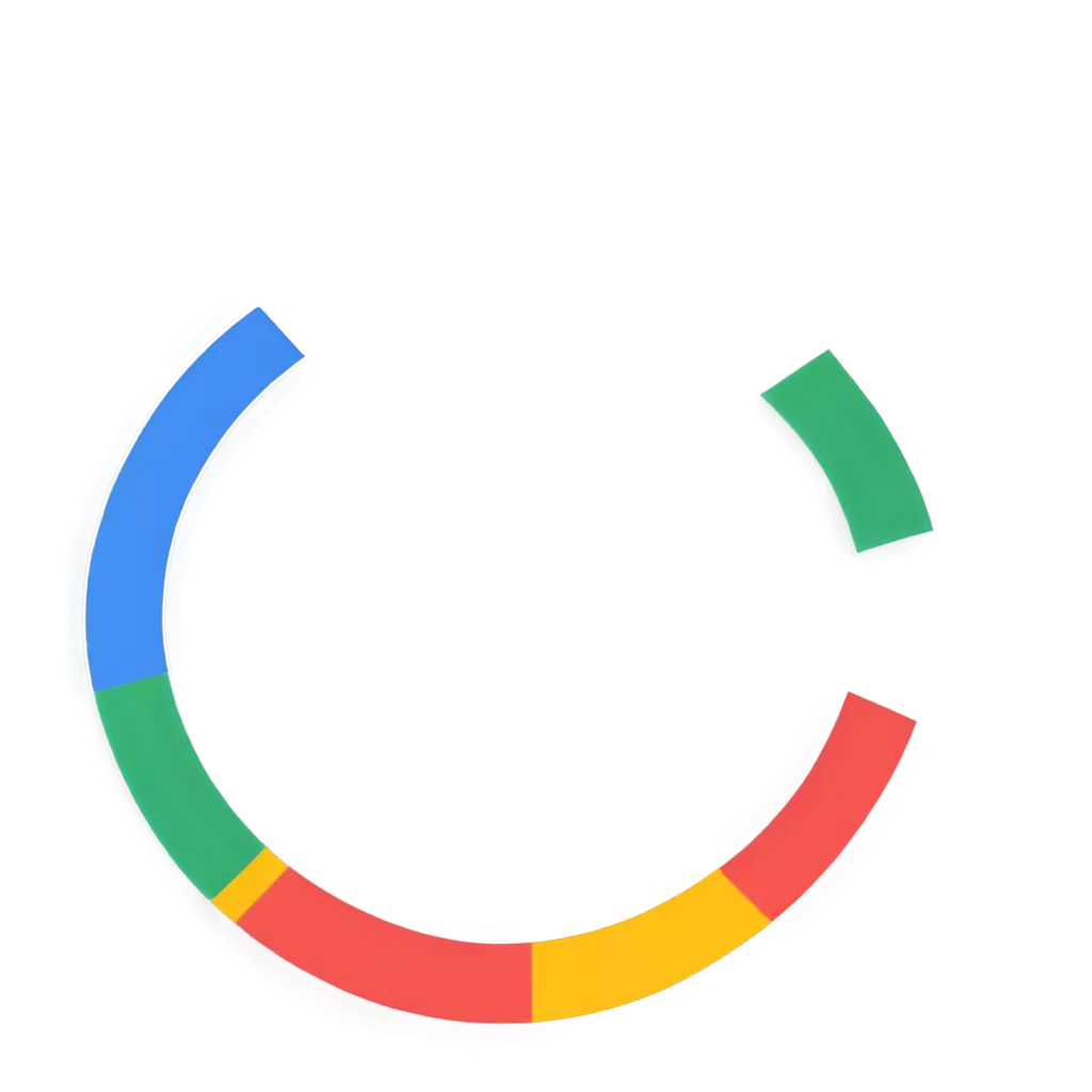 Create me a Google review card with capital G with Google colors and make a circle with same colors