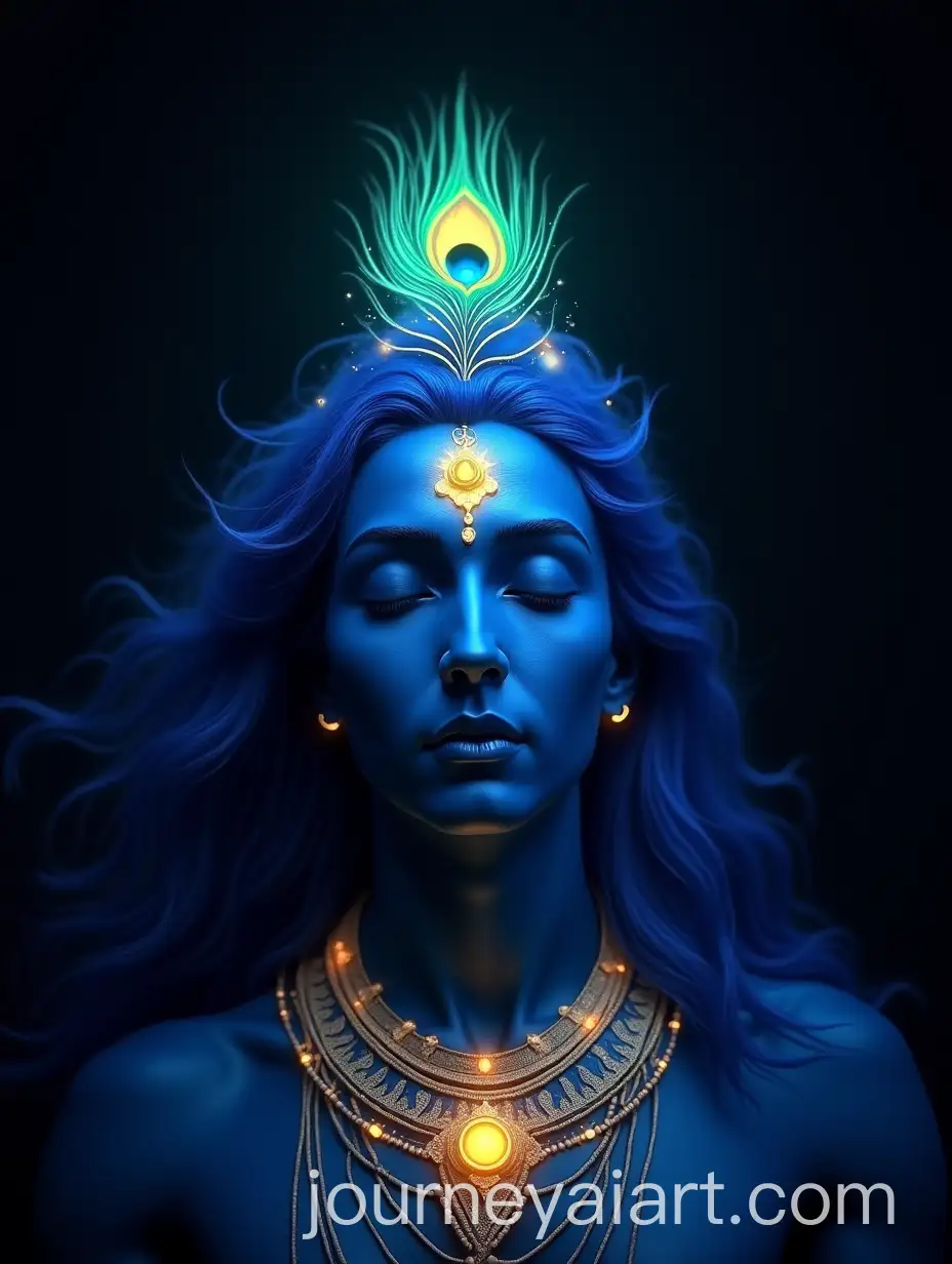 Divine-Figure-with-Glowing-Blue-Skin-and-Peacock-Feather-Necklace