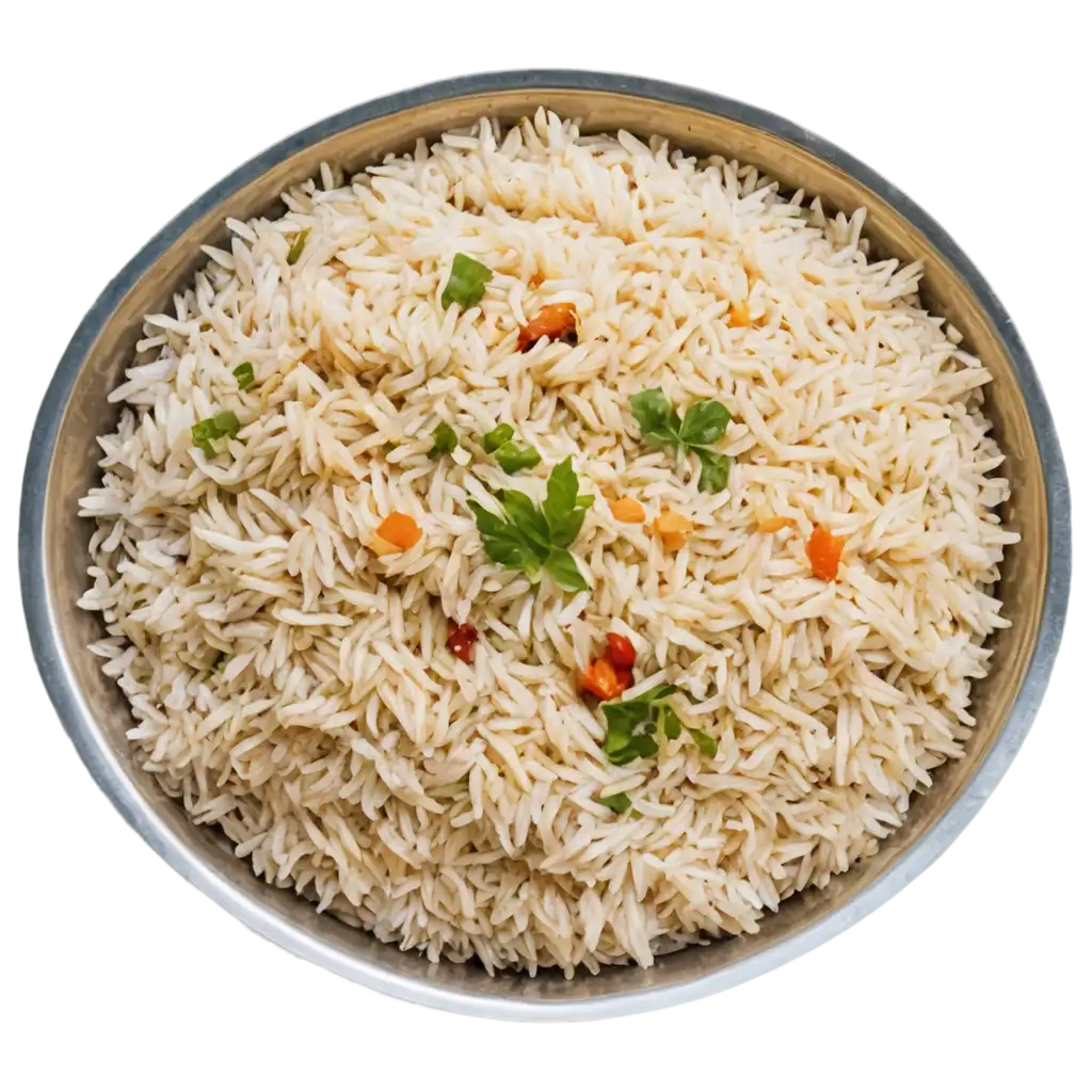 Top-View-of-Long-Grain-Rice-Biriyani-PNG-A-HighQuality-Culinary-Delight