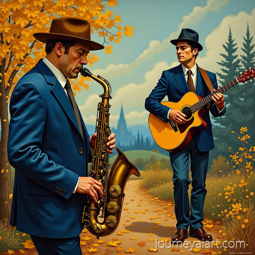 Album-Cover-inAlbum-cover-van-Gogh-style-Van-Gogh-Style-with-Autumn-Tones-Saxophone-Guitar-and-Couple