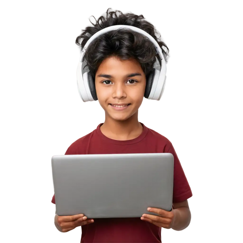 Teenage-Indian-Kid-with-Computer-PNG-Image-Illustration-for-Clear-Crisp-Visual-Representation