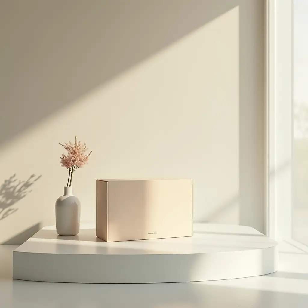 Minimalist-Modern-Packaging-Display-with-Elegant-Lighting-and-Soft-Tones